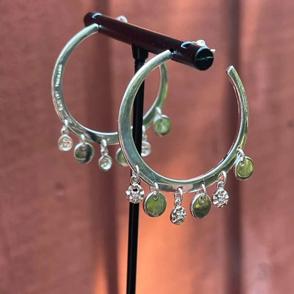Fabulous Solid Sterling Silver Boho / Gypsy Style Hoop Earrings - Picture 3 of 6